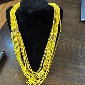 Yellow and Gold Beaded Necklace